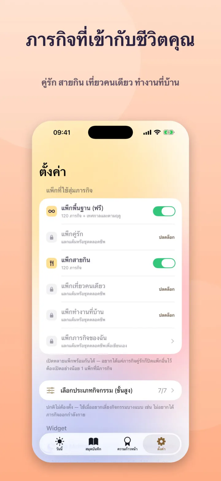 เลือกแพ็กภารกิจ คู่รัก สายกิน เที่ยวคนเดียว ทำงานที่บ้าน
